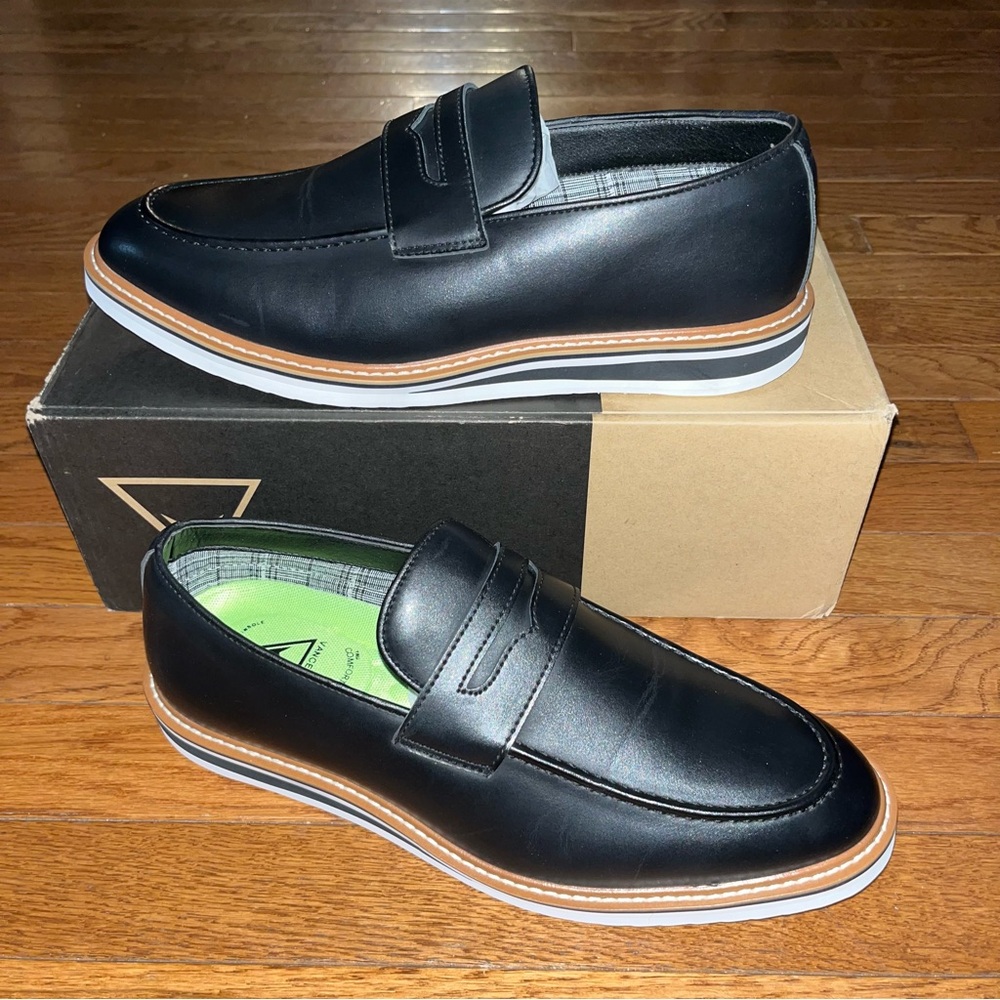 Vance Co Albert Vegan Leather Penny Loafers Black Leather Men’s Size 10.5 - Picture 3 of 15